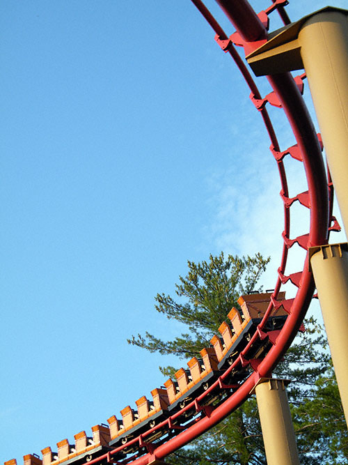 The Canyon Blaster Roller Coaster At The Great Escape, Lake George, New York