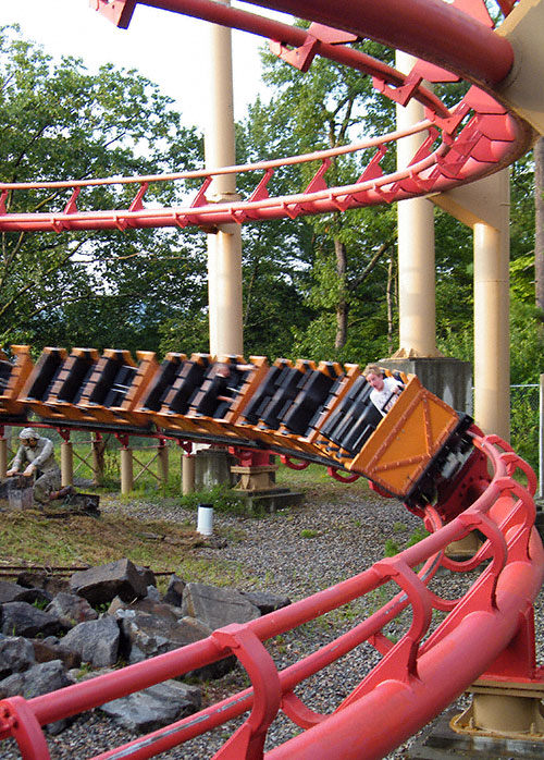 The Canyon Blaster Roller Coaster At The Great Escape, Lake George, New York