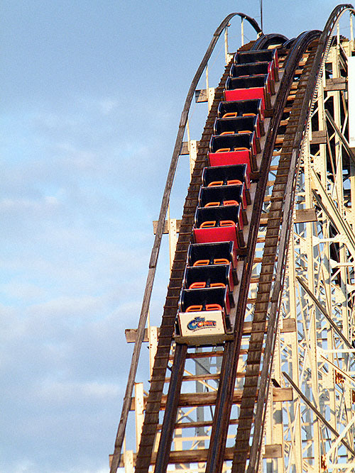 The Comet rollercoaster at The Great Escape, Lake George, New York