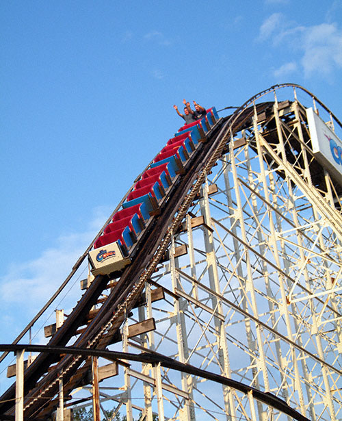 The Comet rollercoaster at The Great Escape, Lake George, New York