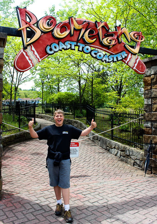 The Boomerang roller coaster at Six Flags The Great Escape, Queensbury, New York