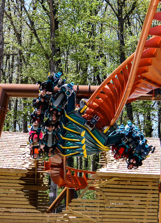 The worlds first launched Wing Rider Rollercoaster Thunderbird at Holiday World, Santa Claus, Indiana