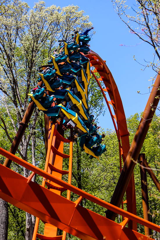 The worlds first launched Wing Rider Rollercoaster Thunderbird at Holiday World, Santa Claus, Indiana