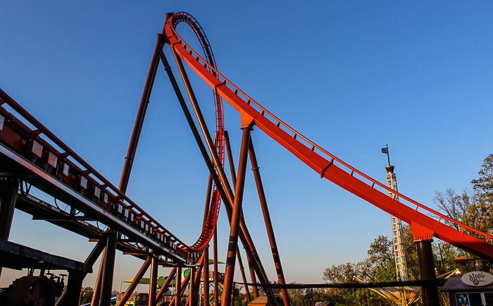 The worlds first launched Wing Rider Rollercoaster Thunderbird at Holiday World, Santa Claus, Indiana