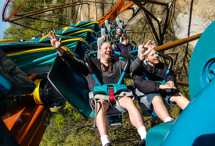 The worlds first launched Wing Rider Rollercoaster Thunderbird at Holiday World, Santa Claus, Indiana