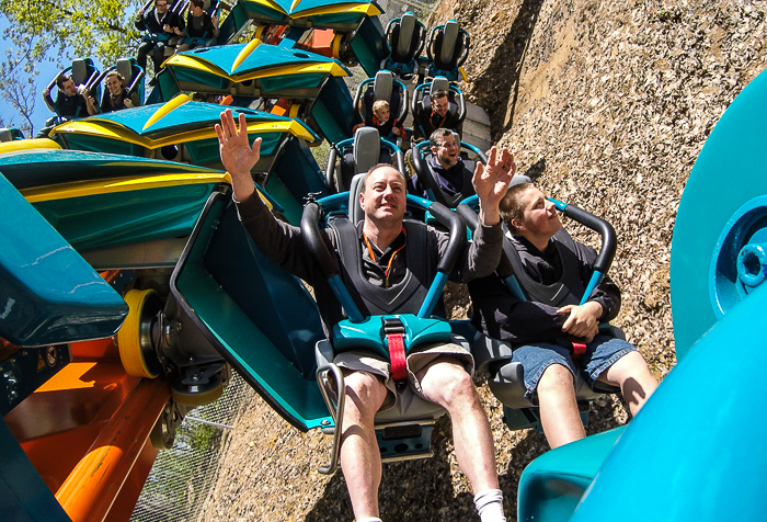 The worlds first launched Wing Rider Rollercoaster Thunderbird at Holiday World, Santa Claus, Indiana