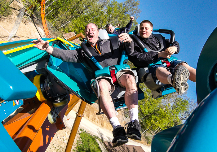 The worlds first launched Wing Rider Rollercoaster Thunderbird at Holiday World, Santa Claus, Indiana