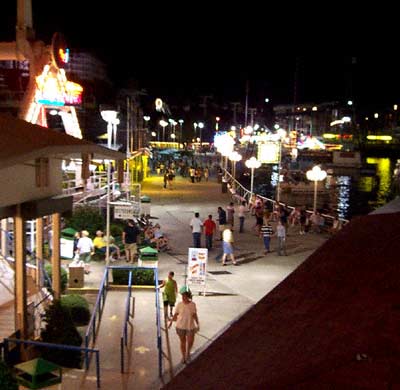 The Midway At Night at Indiana Beach, Monticello, Indiana
