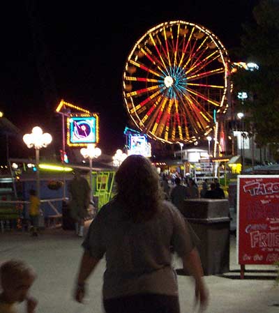 The Midway At Night at Indiana Beach, Monticello, Indiana