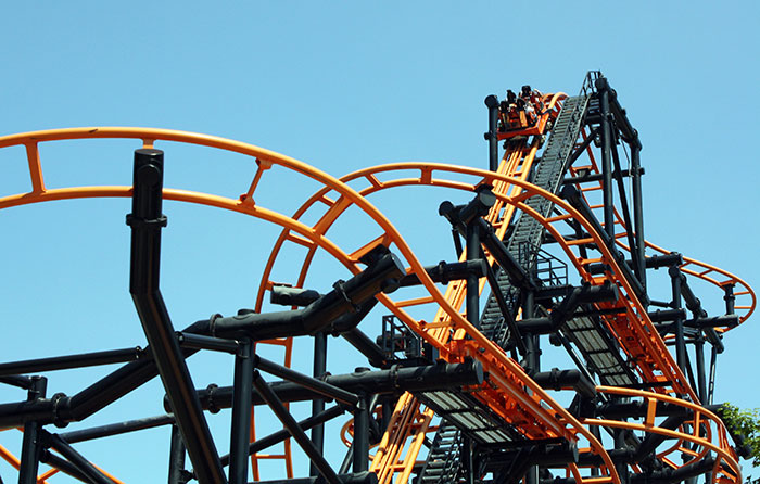 The Steel Hawg Rollercoaster at Indiana Beach Amusement Resort, Monticello, Indiana