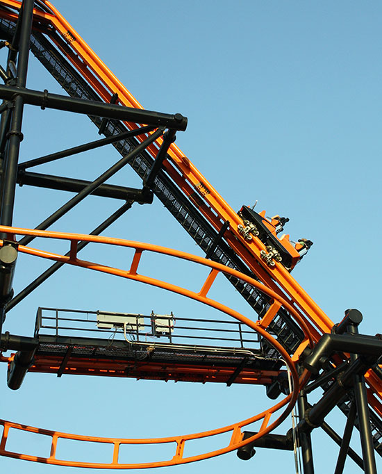 The Steel Hawg Rollercoaster at Indiana Beach Amusement Resort, Monticello, Indiana