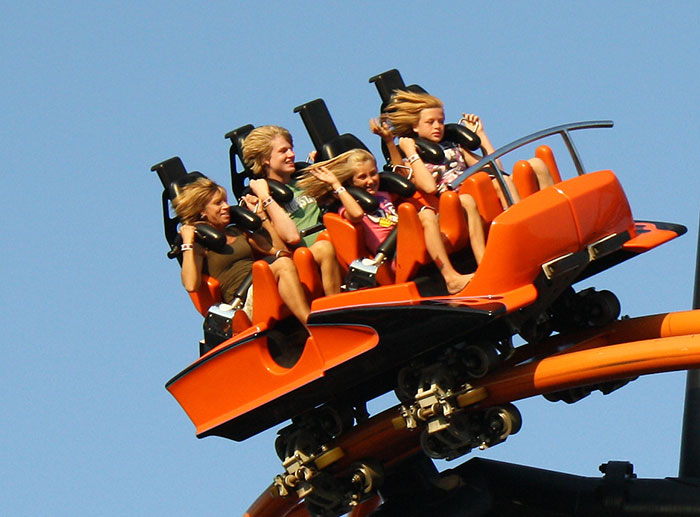 The Steel Hawg Rollercoaster at Indiana Beach Amusement Resort, Monticello, Indiana