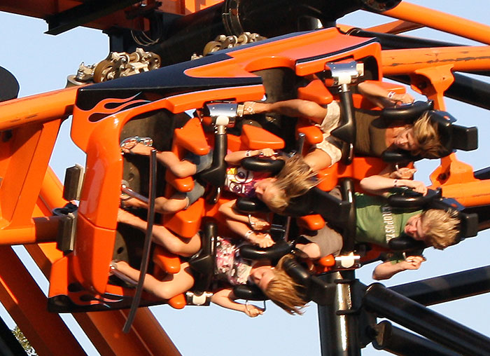 The Steel Hawg Rollercoaster at Indiana Beach Amusement Resort, Monticello, Indiana
