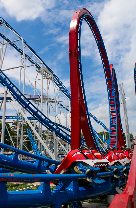 The All American Triple Loop Roller Coaster at Indiana Beach, Monticello Indiana