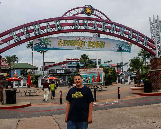 Kemah Boardwalk including the Boardwalk Bullet rollercoaster in Kemah, Texas