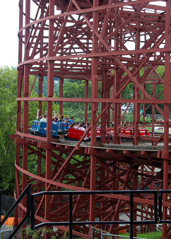 The Racer roller coaster at Kennywood Park, West Mifflin, PA