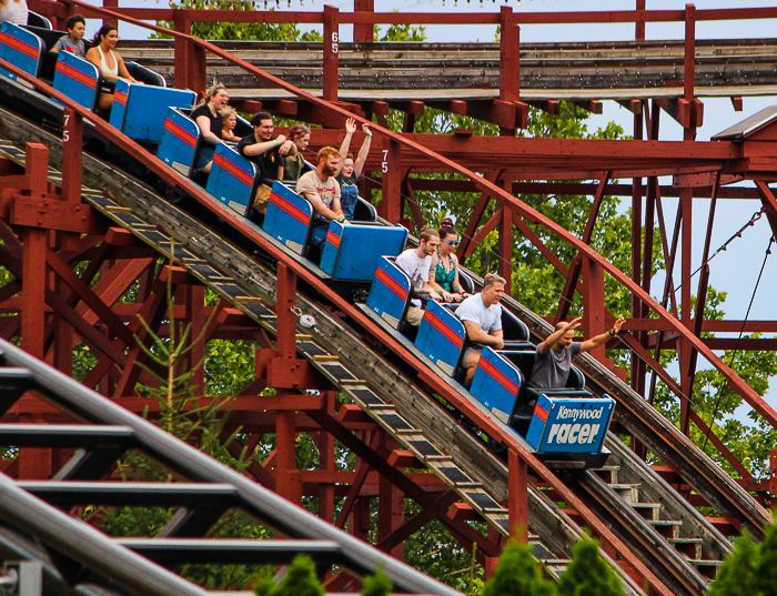 The Racer roller coaster at Kennywood Park, West Mifflin, PA