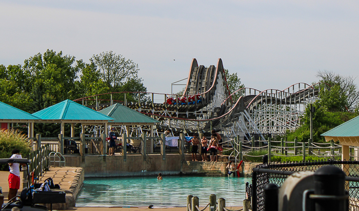 The Kentucky Flyer Rollercoaster at Kentucky Kingdom Theme Park, Louisville, Kentucky