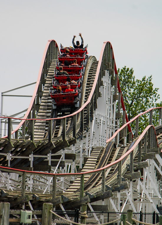 The Kentucky Flyer Rollercoaster at Kentucky Kingdom Theme Park, Louisville, Kentucky