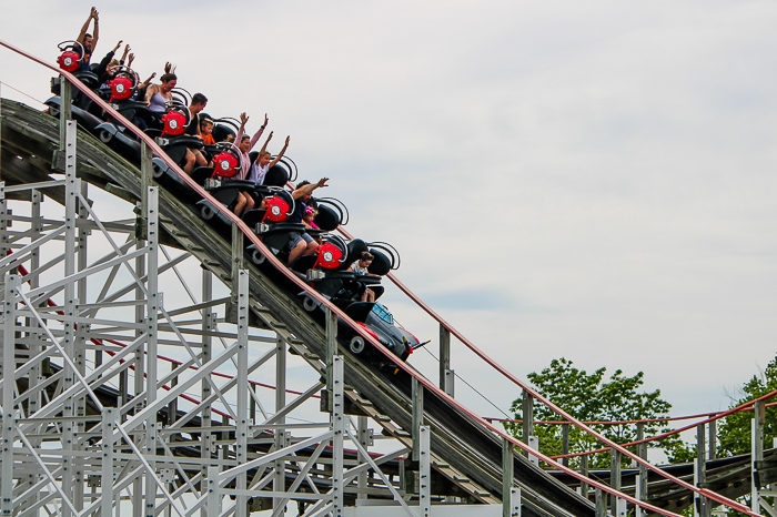 The Kentucky Flyer Rollercoaster at Kentucky Kingdom Theme Park, Louisville, Kentucky