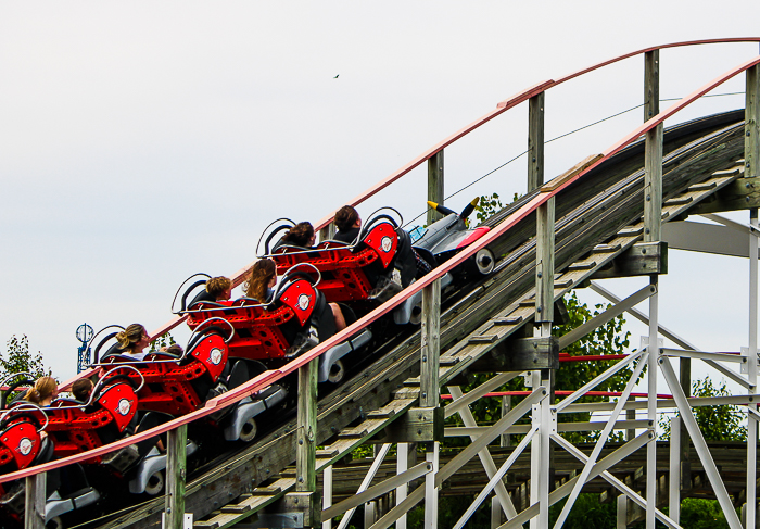 The Kentucky Flyer Rollercoaster at Kentucky Kingdom Theme Park, Louisville, Kentucky