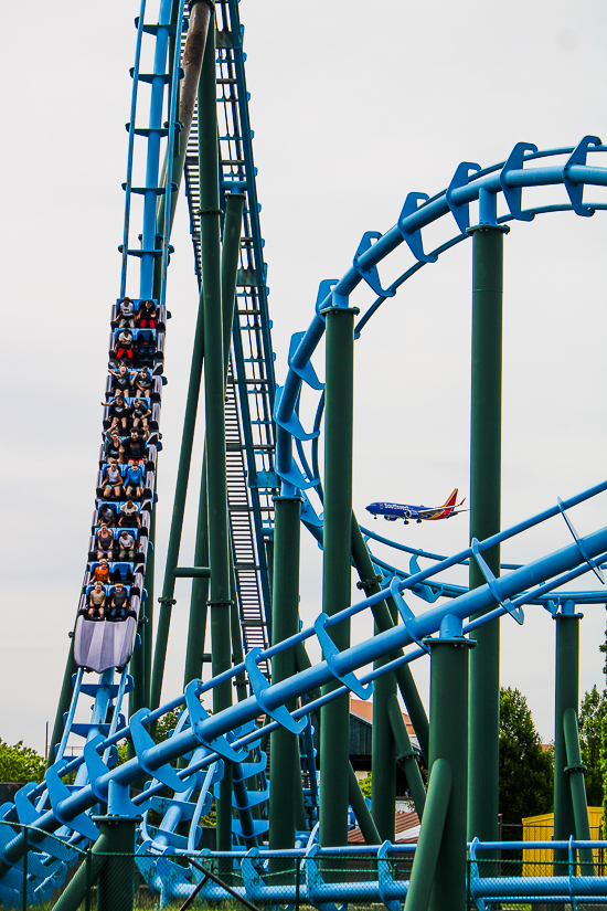 The Lightning Run Rollercoaster at Kentucky Kingdom Theme Park, Louisville, Kentucky