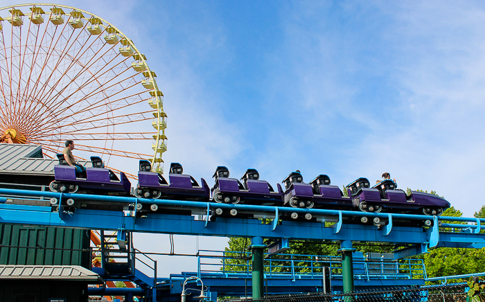 The Lightning Run Rollercoaster at Kentucky Kingdom Theme Park, Louisville, Kentucky