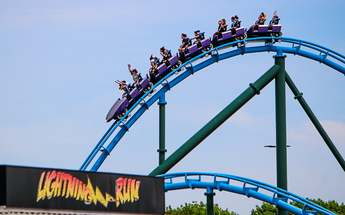 The Lightning Run Rollercoaster at Kentucky Kingdom Theme Park, Louisville, Kentucky
