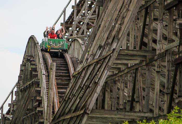 The Wilderness Run Rollercoaster at Kentucky Kingdom Theme Park, Louisville, Kentucky