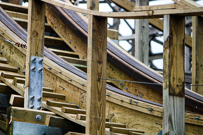 The Wilderness Run Rollercoaster at Kentucky Kingdom Theme Park, Louisville, Kentucky