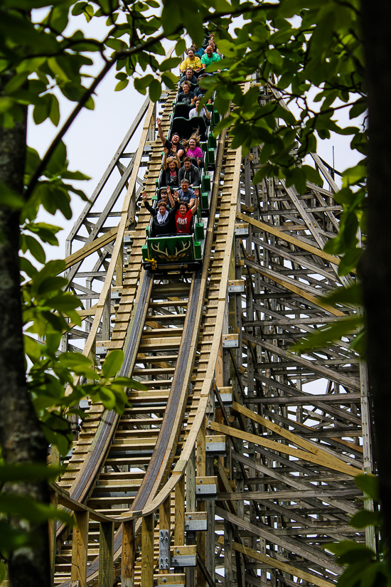 The Wilderness Run Rollercoaster at Kentucky Kingdom Theme Park, Louisville, Kentucky