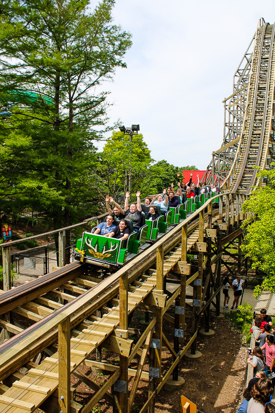 The Wilderness Run Rollercoaster at Kentucky Kingdom Theme Park, Louisville, Kentucky