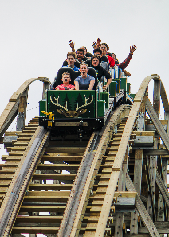The Wilderness Run Rollercoaster at Kentucky Kingdom Theme Park, Louisville, Kentucky