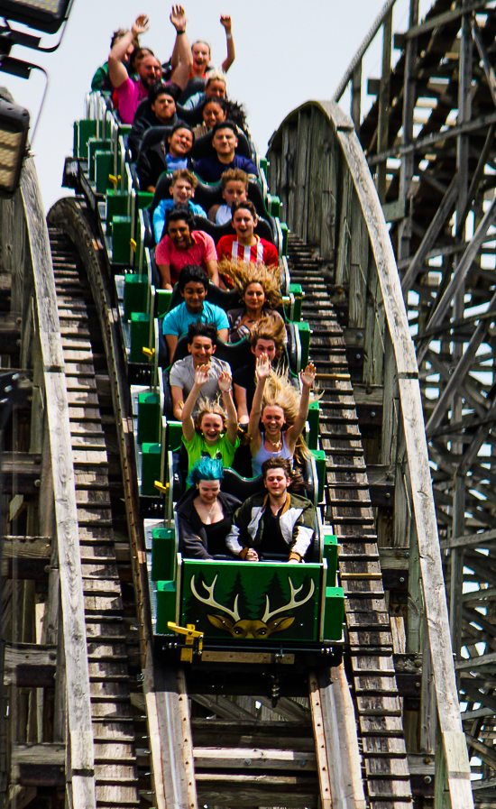The Wilderness Run Rollercoaster at Kentucky Kingdom Theme Park, Louisville, Kentucky