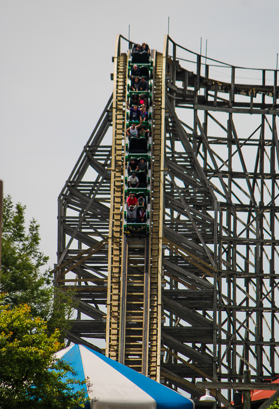 The Wilderness Run Rollercoaster at Kentucky Kingdom Theme Park, Louisville, Kentucky