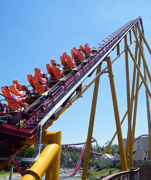 The new for 2009 Diamondback Roller Coaster at Kings Island, Kings Mills, Ohio