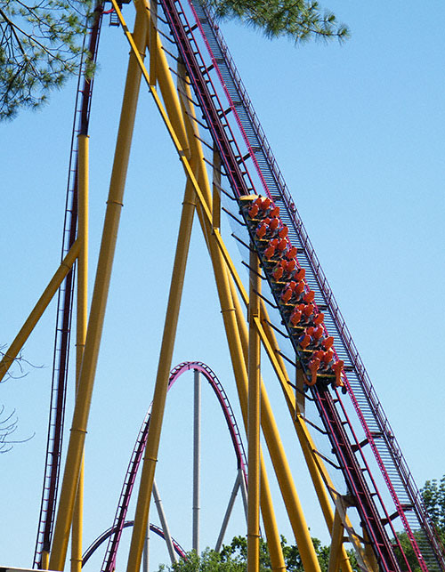The new for 2009 Diamondback Roller Coaster at Kings Island, Kings Mills, Ohio