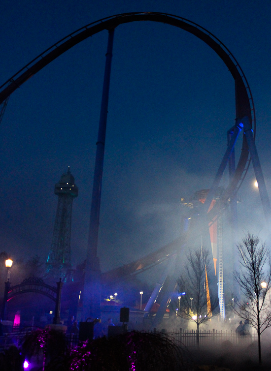 The new for 2014 Banshee Inverted Rollercoaster Media Day at Kings Island, Kings island, Ohio