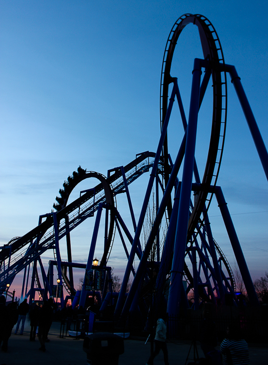 The new for 2014 Banshee Inverted Rollercoaster Media Day at Kings Island, Kings island, Ohio