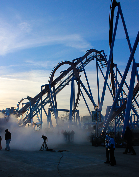 The new for 2014 Banshee Inverted Rollercoaster Media Day at Kings Island, Kings island, Ohio
