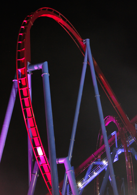 The new for 2014 Banshee Inverted Rollercoaster Media Day at Kings Island, Kings island, Ohio