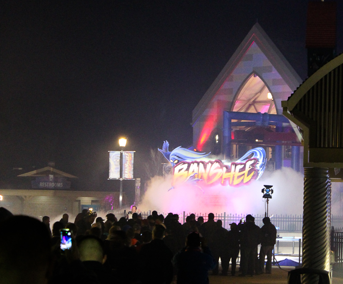 The new for 2014 Banshee Inverted Rollercoaster Media Day at Kings Island, Kings island, Ohio