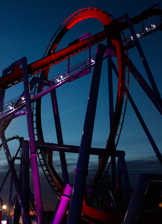 The new for 2014 Banshee Inverted Rollercoaster Media Day at Kings Island, Kings island, Ohio