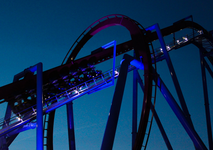 The new for 2014 Banshee Inverted Rollercoaster Media Day at Kings Island, Kings island, Ohio