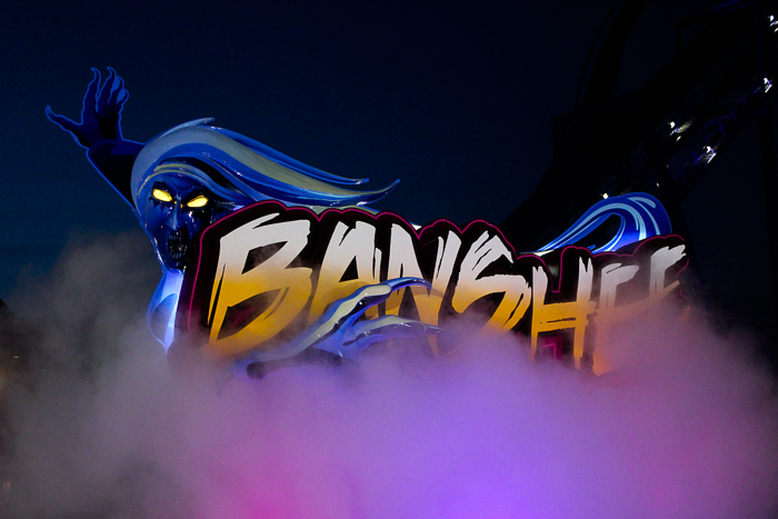 The new for 2014 Banshee Inverted Rollercoaster Media Day at Kings Island, Kings island, Ohio