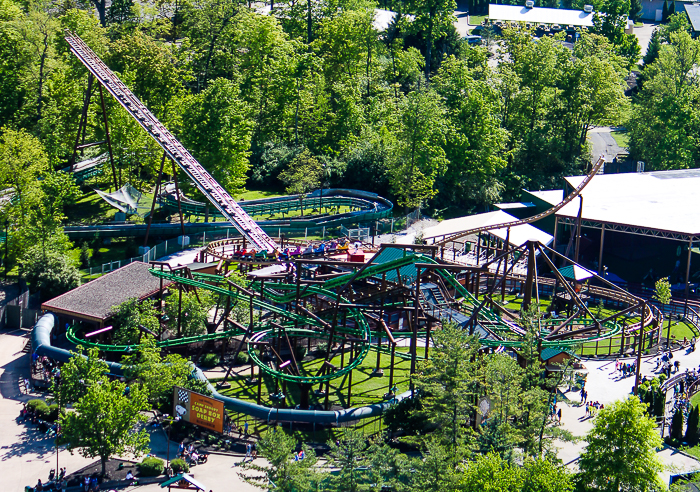 The Snoopys Soapbox Racers rollercoaster at Kings Island, Kings island, Ohio
