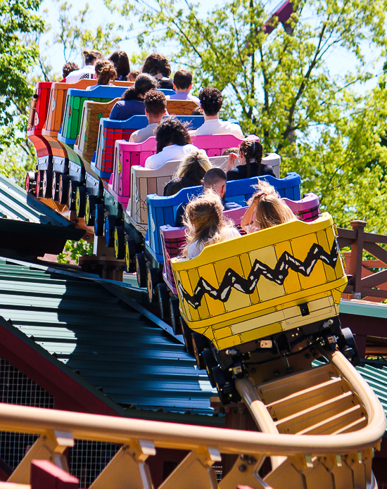 The Snoopys Soapbox Racers rollercoaster at Kings Island, Kings island, Ohio