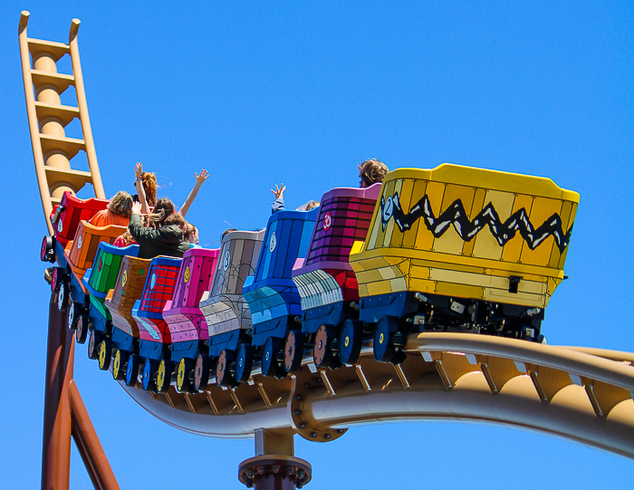 The Snoopys Soapbox Racers rollercoaster at Kings Island, Kings island, Ohio