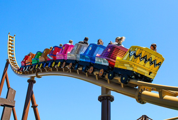 The Snoopys Soapbox Racers rollercoaster at Kings Island, Kings island, Ohio
