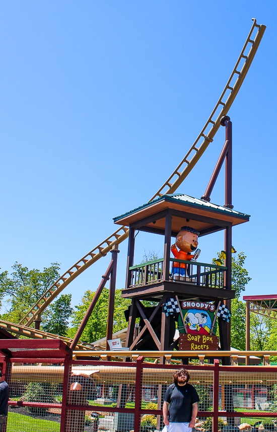 The Snoopys Soapbox Racers rollercoaster at Kings Island, Kings island, Ohio